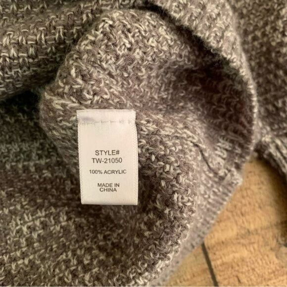 Zenana womens Gray knit crewneck sweater with balloon sleeves -xl - Picture 6 of 6